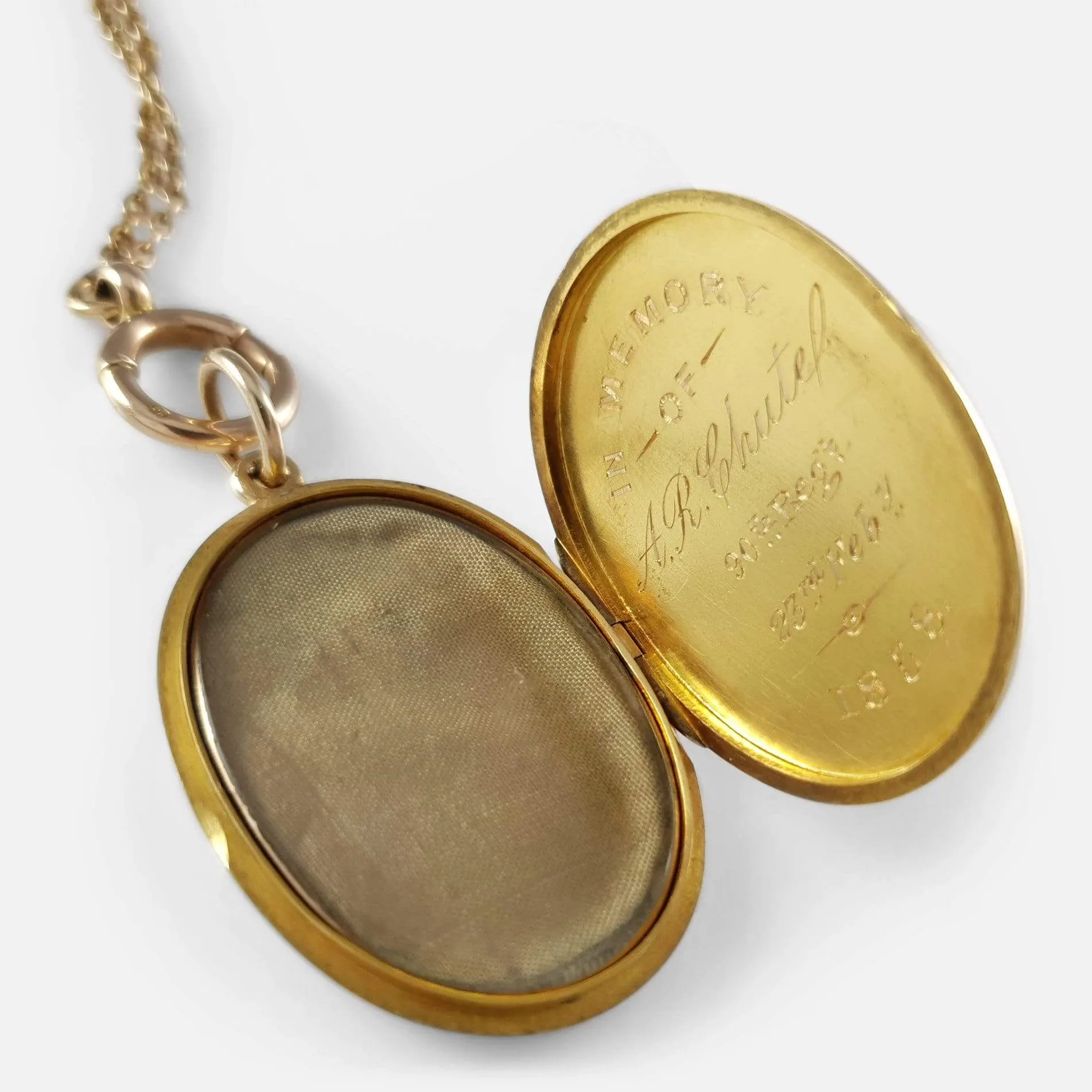 Victorian 15ct Gold Engraved Locket with 9ct Chain
