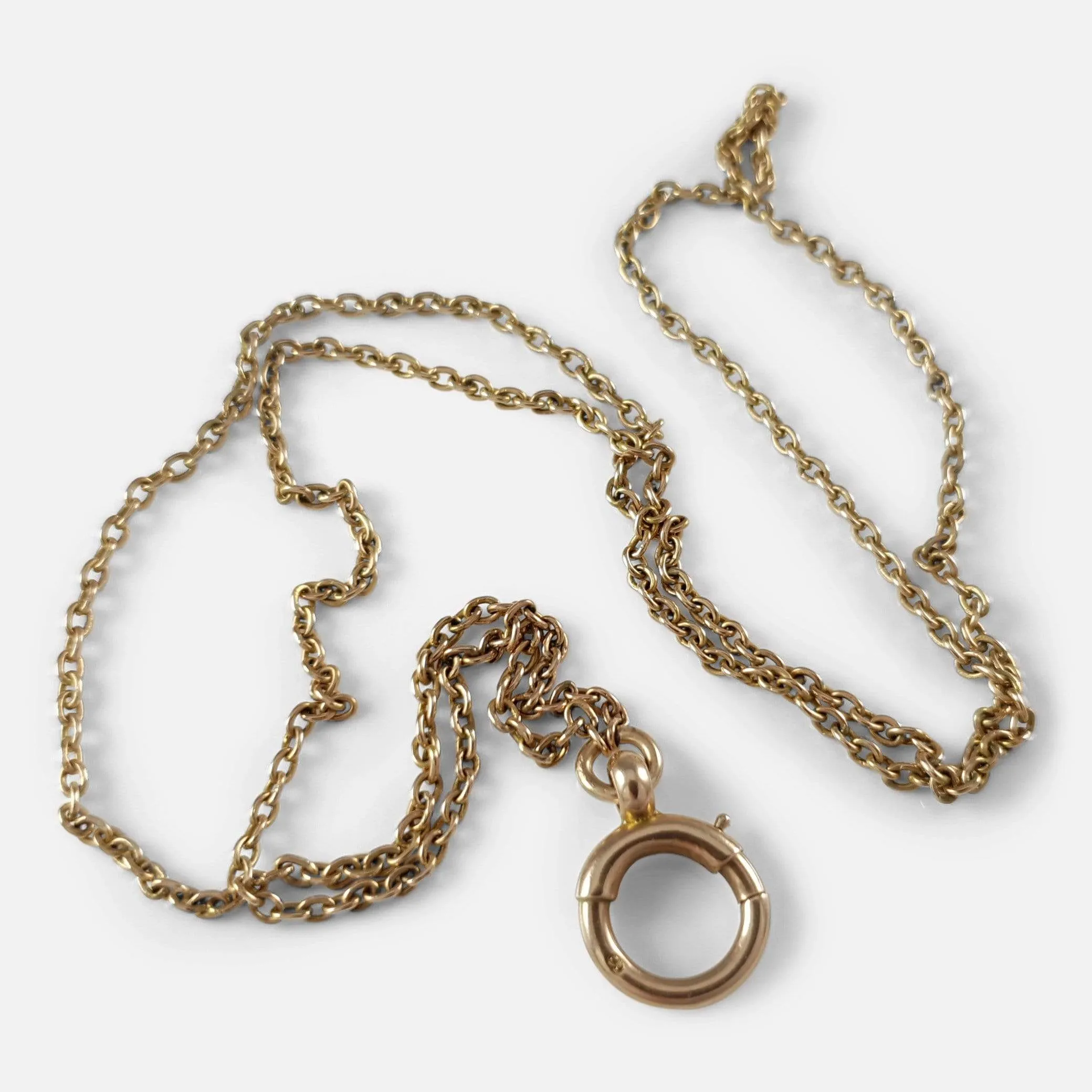 Victorian 15ct Gold Engraved Locket with 9ct Chain