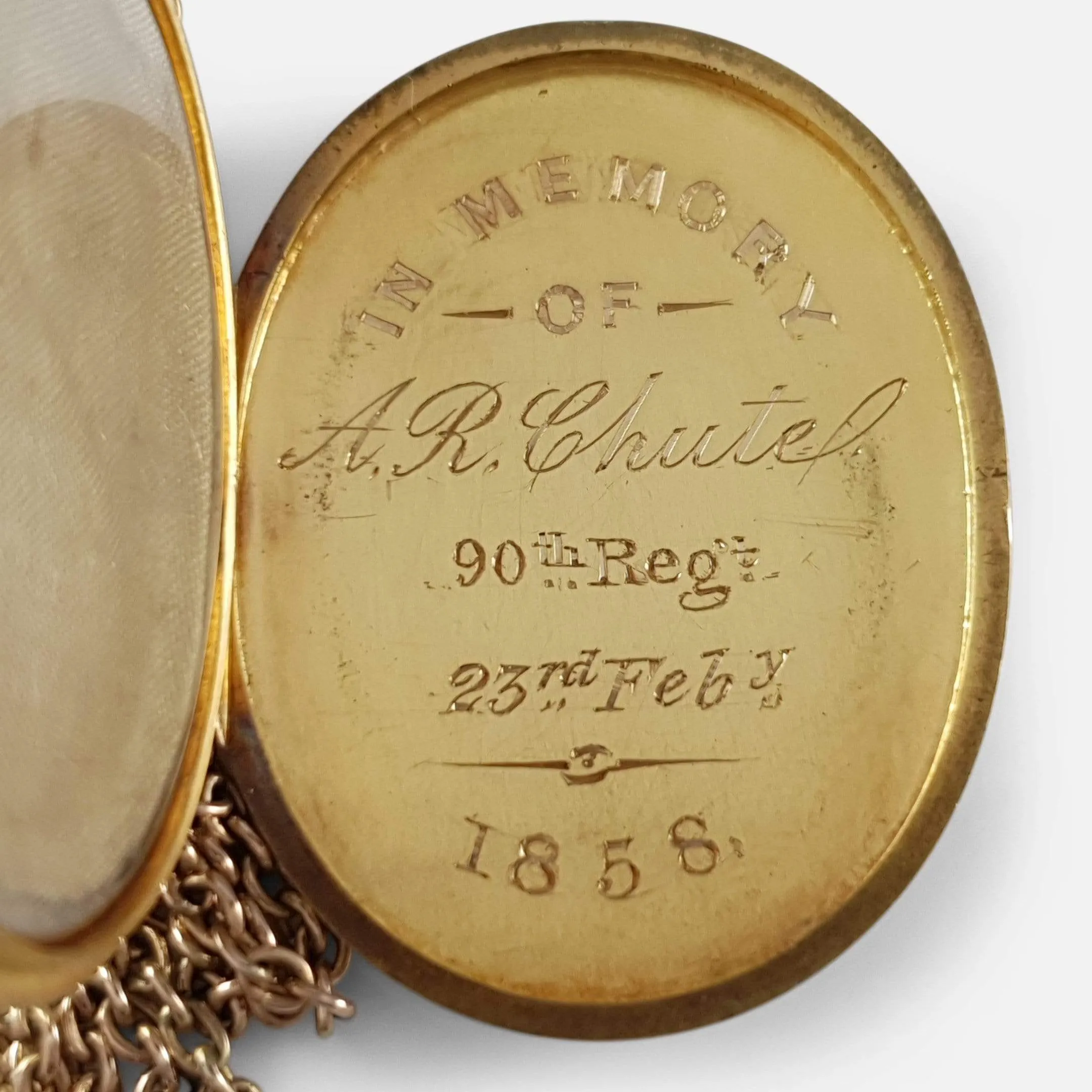 Victorian 15ct Gold Engraved Locket with 9ct Chain