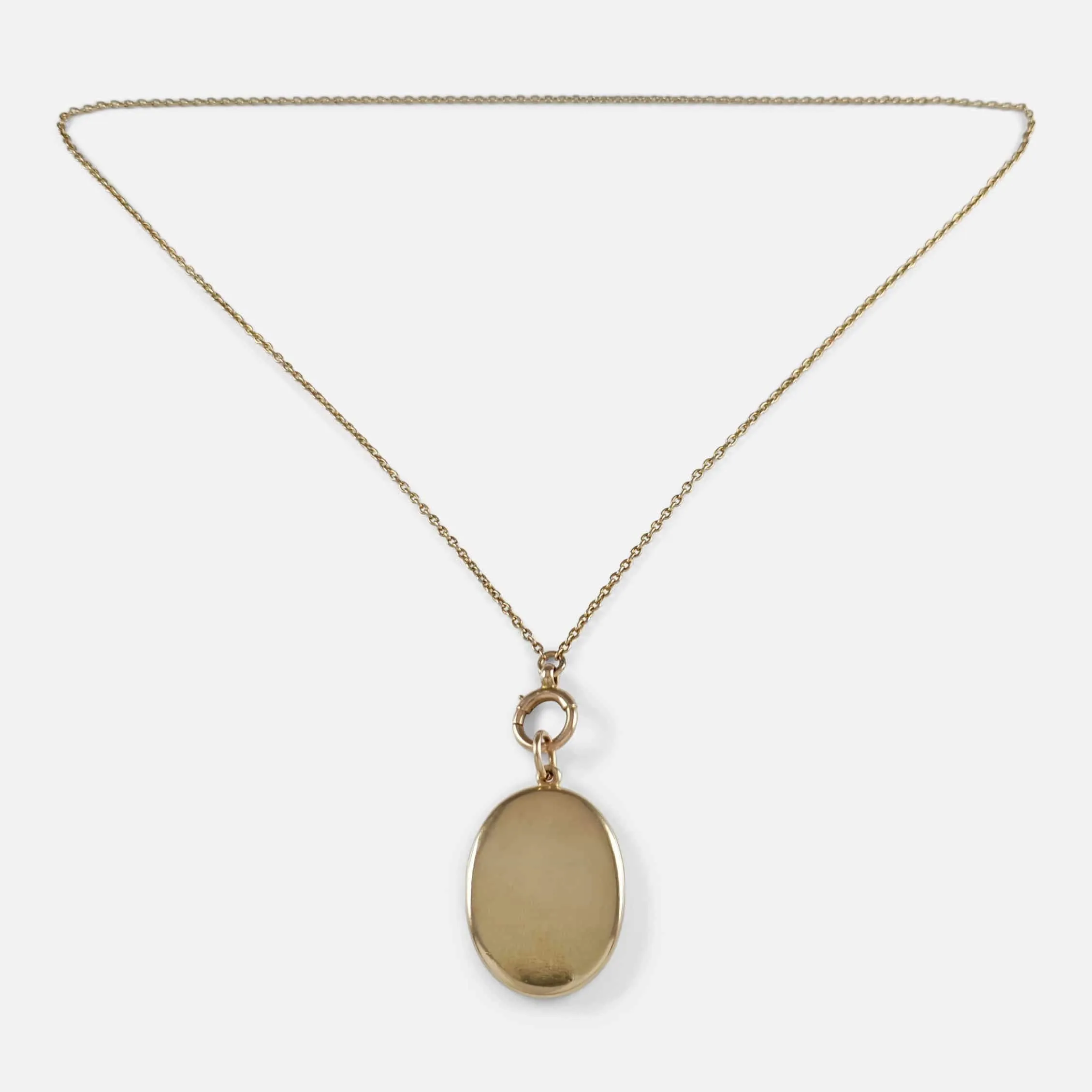 Victorian 15ct Gold Engraved Locket with 9ct Chain