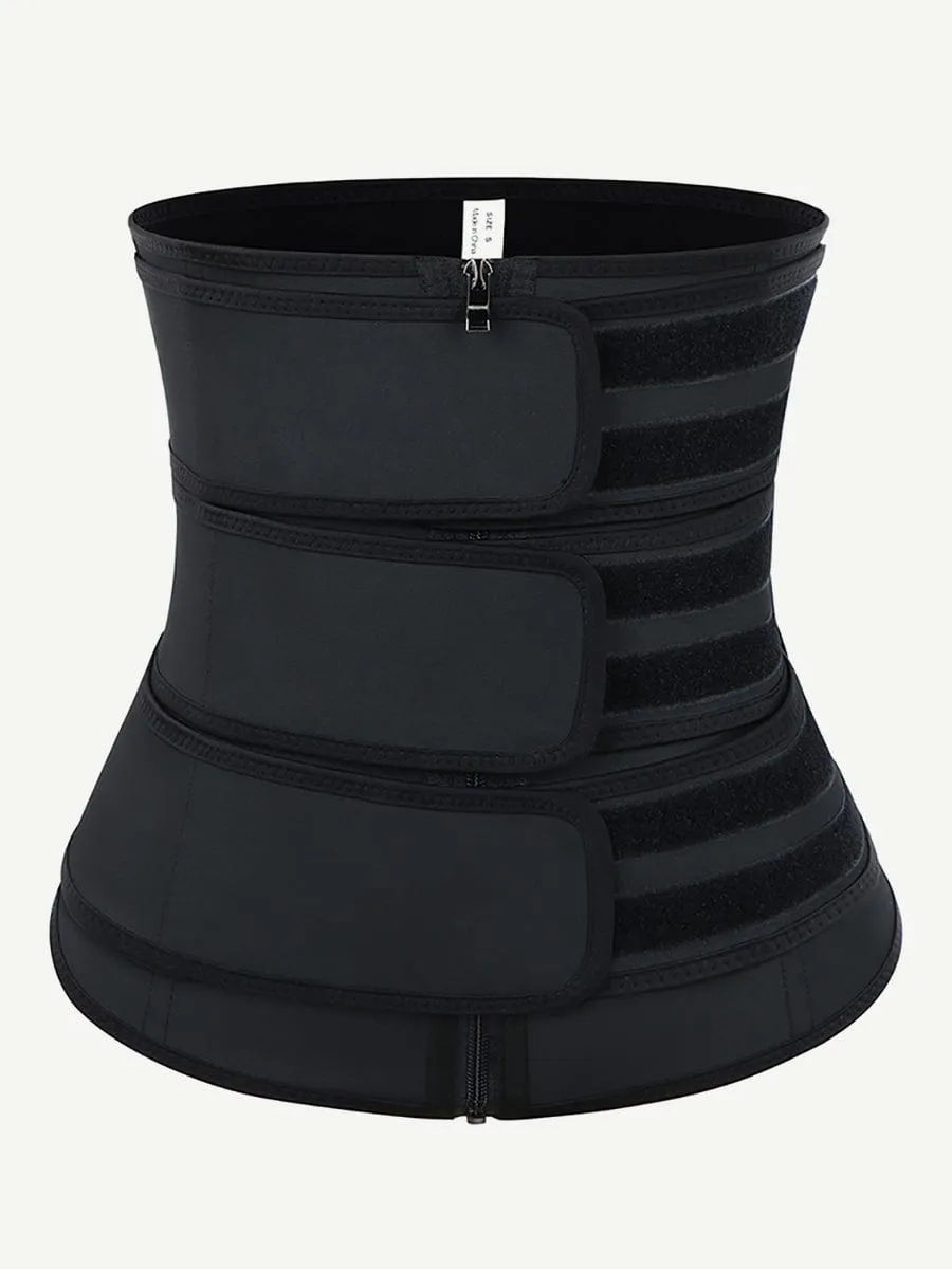 Wholesale Tummy Waist Trainer 7 Steel Bones Latex Zipper Control Midsection