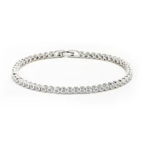 Women Tennis Bracelet Luxury Platinum Plated Round Clear CZ Tennis Bracelets & Bangles for Elegant Party Jewelry