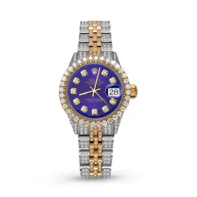 Women's Rolex Datejust Diamond Bezel Watch 26mm Midnight Blue Dial | 6.20ct