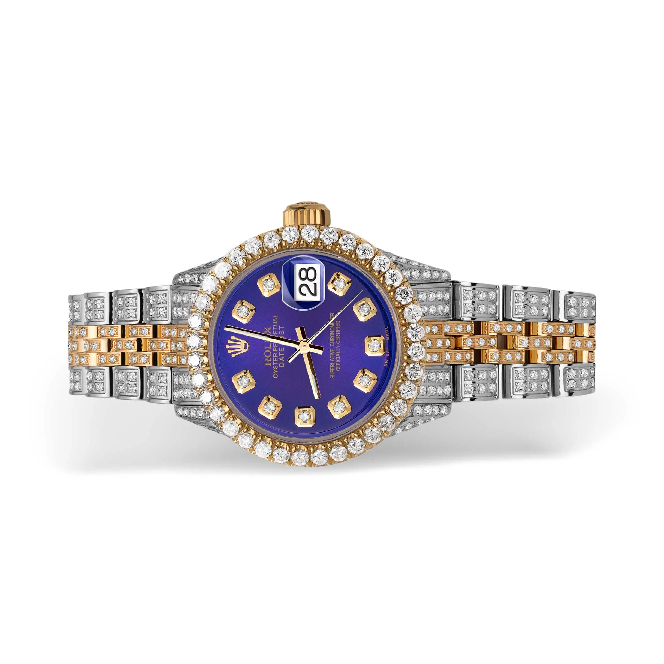 Women's Rolex Datejust Diamond Bezel Watch 26mm Midnight Blue Dial | 6.20ct