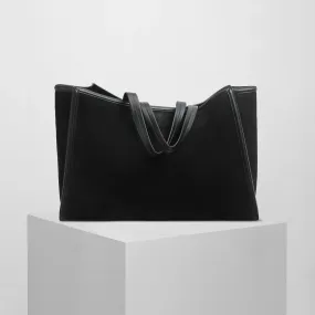 XL CABAS | black suede leather