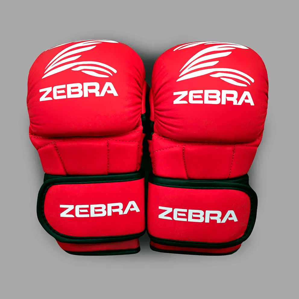 Zebra MMA Sparring Gloves - Red